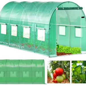 Bauerkraft sodo plėvelinis šiltnamis-tunelis 4 × 2 × 2 m, 8 m², su 8 langais