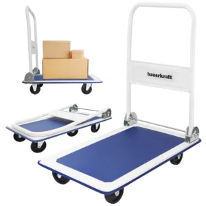Sulankstomas rankinis platforminis sandėlio transportavimo vežimėlis, 150 kg
