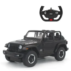 Juodas nuotoliniu būdu valdomas automobilis „Jeep Wrangler JL“ „Rastar“ 79400, 1:14