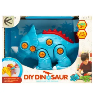 Spalvingas surenkamas dinozauro žaislas su atsuktuvu
