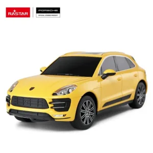 Geltonas nuotoliniu būdu valdomas Porsche Macan Turbo Rastar automobilis, 1:24