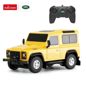 Geltonas nuotoliniu būdu valdomas automobilis „Land Rover Defender“ Rastar 78500, 1:24