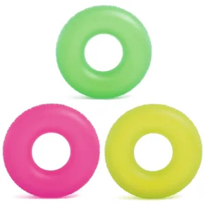 INTEX 59262NP pripučiamas neoninis plaukimo ratas, 91 cm, spalvų mišinys