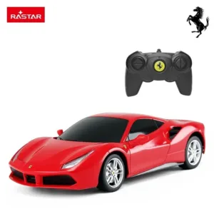 Raudonas nuotoliniu būdu valdomas Ferrari 488 GTB automobilis „Rastar“, 1:24 mastelis, 76000