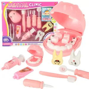 Dentisto rinkinys su hipopotamu, rožinis